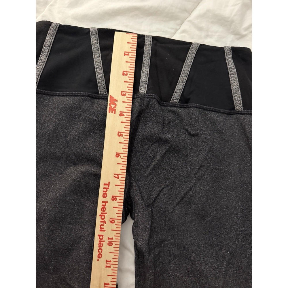 Lululemon Tadasana Slit Crop Leggings Yoga Women's Size 4 Luon Heathered Black - Picture 7 of 9